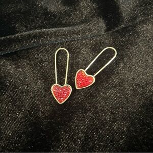 Besty Johnson red heart earrings